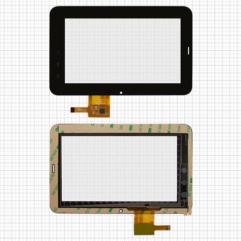 Сенсорний екран для China Tablet PC 7"; Rainbow Six Liunx T06; Onda Vi10, чорний, 119 мм, 12 pin, 191 мм, ємнісний, 7", #PINGBO PB70DR7013G R1