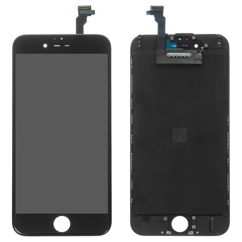 Дисплей для iPhone 6, черный, с рамкой, Оригинал переклеено стекло 