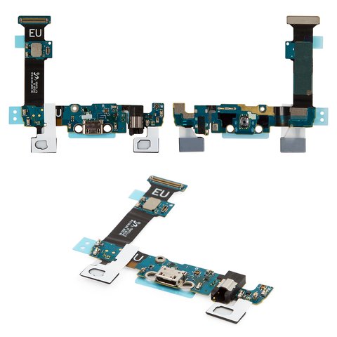 Шлейф для Samsung G928 Galaxy S6 EDGE Plus, конектора зарядки, з компонентами