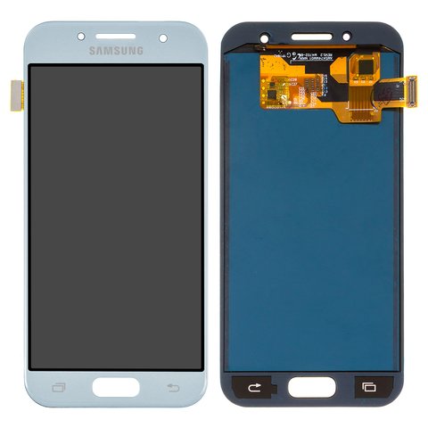 Дисплей для Samsung A320 Galaxy A3 2017 , голубой, без рамки, Сopy, TFT , без регулювання яскравості