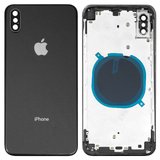 Корпус для iPhone XS Max, чорний, з тримачем SIM-карти, з боковими кнопками