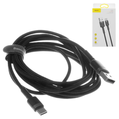 USB кабель Baseus Cafule, USB тип C, USB тип A, 200 см, 2 A, чорний, #CATKLF CG1