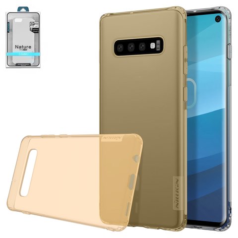 Чехол Nillkin Nature TPU Case для Samsung G975 Galaxy S10 Plus, коричневый, прозрачный, Ultra Slim, силикон, #6902048171404