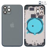 Корпус для iPhone 11 Pro, зелений, з тримачем SIM-карти, з боковими кнопками, matte midnight green