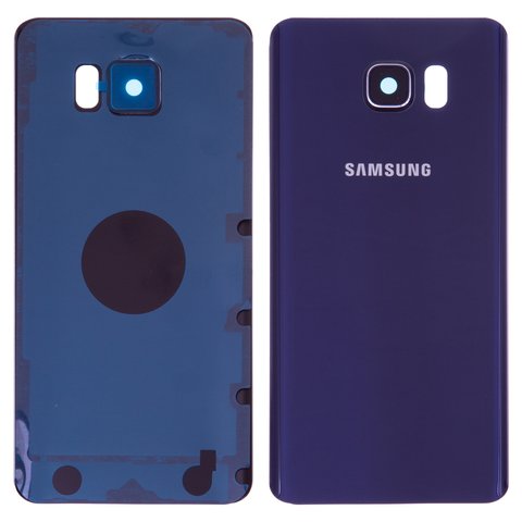 Задня панель корпуса для Samsung N9200 Galaxy Note 5, синя, із склом камери