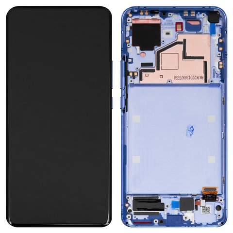 Дисплей для Xiaomi Mi 11, синий, с рамкой, Original PRC , horizon Blue, M2011K2C, M2011K2G