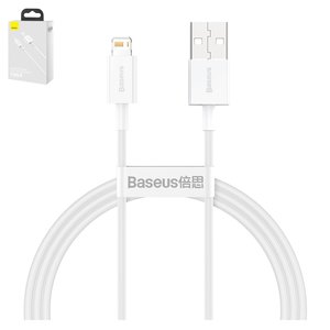 USB кабель Baseus Superior, USB тип A, Lightning, 100 см, 2,4 А, белый, силиконовый, #CALYS A02