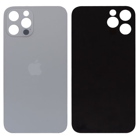 Задня панель корпуса для iPhone 12 Pro, срібляста, біла, потрібно зняти скло камери, small hole, silver