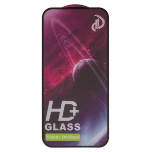 Захисне скло All Spares для Apple iPhone 15 Pro, сумісне з чохлом, Full Glue, чорний, шар клею нанесений по всій поверхні