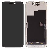 Дисплей для iPhone 15 Pro, чорний, з рамкою, Оригінал (переклеєне скло)