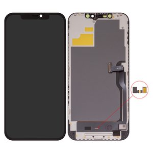 Дисплей для iPhone 12 Pro Max, черный, с рамкой, High Copy, без микросхемы, OLED , DD OLED