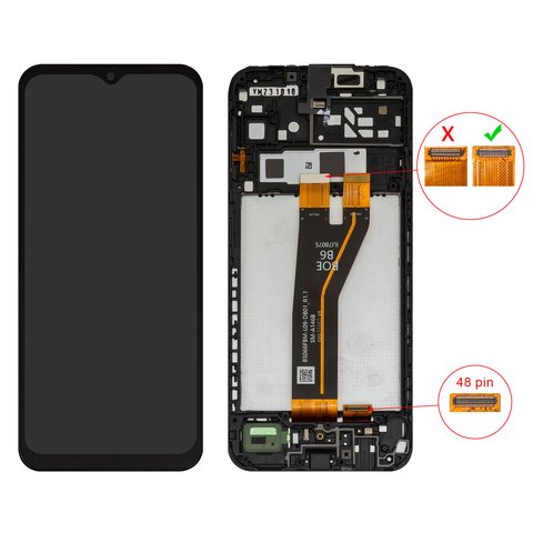 Дисплей для Samsung A146B Galaxy A14 5G, чорний, з рамкою, Original PRC , 48 pin, BS066FBM L09 DB01_1.1