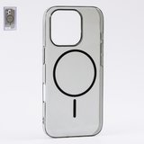 Чехол Fully-PC MagSafe для iPhone 16 Pro, черный, прозрачный, магнитный, пластик