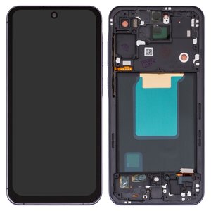 Дисплей для Samsung A556 Galaxy A55, черный, с рамкой, Сopy, TFT 