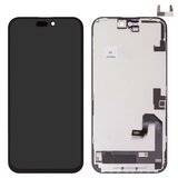 Дисплей для iPhone 16 Plus, черный, с рамкой, High Copy, без микросхемы, (OLED), GX OEM hard