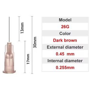 Игла дозатор 26G, 0,45 мм, прямая, для шприцев, для винта, 10 шт., 13 mm
