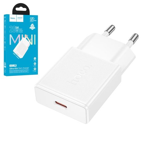 Сетевое зарядное устройство Hoco N72, 20 Вт, Power Delivery PD , белый, 1 порт, gan, #6942007661102
