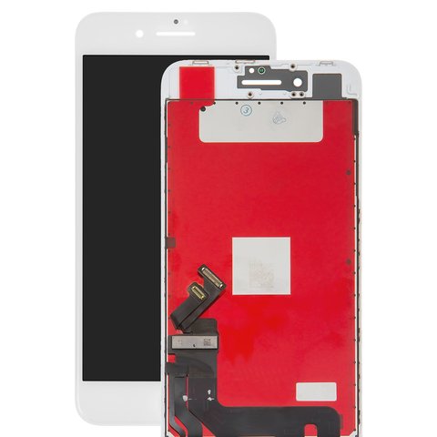Pantalla LCD puede usarse con Apple iPhone 8 Plus, blanco, con marco, vidrio reemplazado