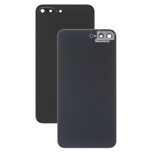 Housing Back Cover compatible with iPhone 8 Plus, black, with camera lens, small hole 