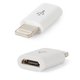 Adaptador puede usarse con celulares Apple, micro USB tipo-B, Lightning, blanco
