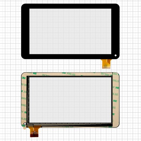 Touchscreen compatible with China Tablet PC 7", black, 106 mm, 30 pin, 186 mm, capacitive, 7"  #GF7033A2 PG GT70PFD8880