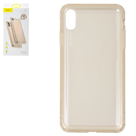 Case Baseus compatible with iPhone XS Max, golden, transparent, protective, silicone  #ARAPIPH65 SF0V