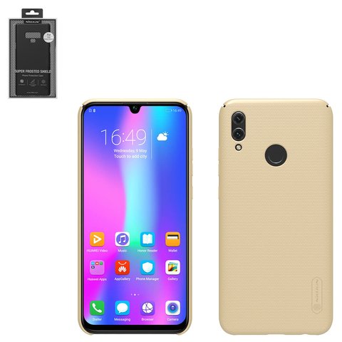 Case Nillkin Super Frosted Shield compatible with Huawei Honor 10 Lite, golden, with support, matt, plastic  #6902048169234