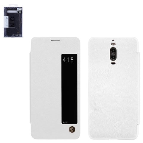 Case Nillkin Qin leather case compatible with Huawei Mate 9 Pro, white, flip, PU leather, plastic  #6902048135536