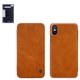 Чехол Nillkin Qin leather case для iPhone X, iPhone XS, коричневый, книжка, пластик, PU кожа, #6902048146617