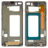 Parte media de carcasa puede usarse con Samsung G975 Galaxy S10 Plus, verde, con botones laterales, marco para fijar pantalla