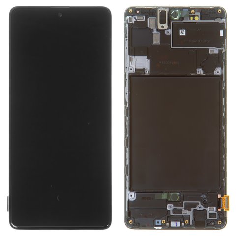 LCD compatible with Samsung A715 Galaxy A71, black, with frame, Original, service pack  #GH82 22152A GH82 22248A