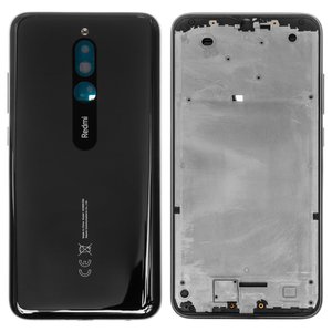 Housing compatible with Xiaomi Redmi 8, black, M1908C3IC, MZB8255IN, M1908C3IG, M1908C3IH 