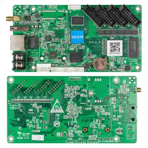 Tarjeta de control para pantallas LED Huidu HD D16 640*64, 320*128, 4 x HUB75B, con módulo Wi Fi 