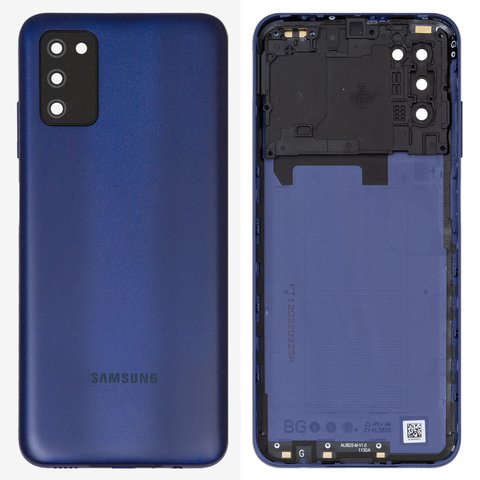 Housing Back Cover compatible with Samsung A037F Galaxy A03s, dark blue, with camera lens 