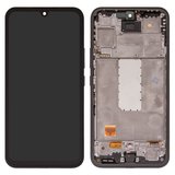LCD compatible with Samsung A546 Galaxy A54 5G, (black, with frame, High Copy, with wide edge, (OLED))