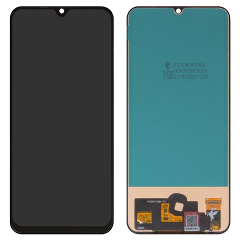 LCD FLYCDI compatible with Huawei P Smart S, Y8p, black, without frame, TFT  H630H128A 