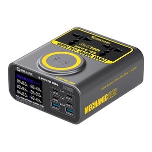 Mains Charger Mechanic S Power Pro, 135 W, Wireless Charge, Quick Charge, Power Delivery PD , with socket, 6 outputs, GaN 