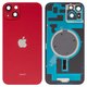 Housing Back Cover compatible with iPhone 14 Plus, (red, with camera lens, HC, red)