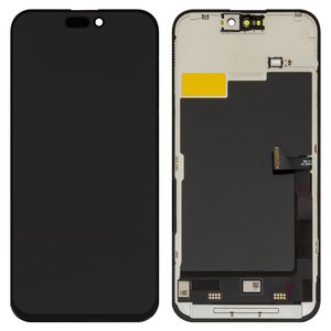 Pantalla LCD puede usarse con iPhone 15 Pro Max, negro, con marco, AAA, TFT , ZY, LTPS HD+