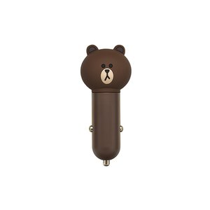 Автомобільний зарядний пристрій USB, Line Friends – Brown
