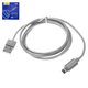 USB дата-кабель Hoco U40A, USB тип-A, Lightning для Apple, 100 см, магнітний, в нейлоновому обплетенні, 2 А, сірий