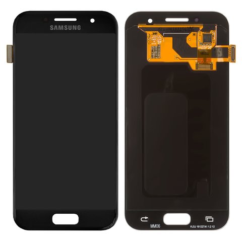 LCD compatible with Samsung A320 Galaxy A3 2017 , black, without frame, Original PRC , original glass 