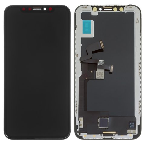 LCD compatible with iPhone X, (black, with frame, AA, (OLED), НЕ.Х OEM  hard) - GsmServer