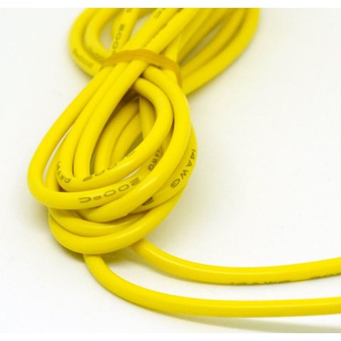 Wire In Silicone Insulation 14AWG, 2.08 mm², 1 m, yellow 