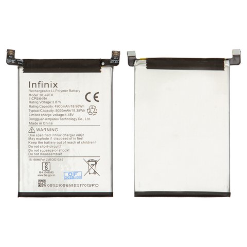 Аккумулятор BL 49TX для Infinix Note 30 X6833, X6716 , Note 30 5G X6711 , Li Polymer, 3,87 B, 5000 мАч, Original PRC 