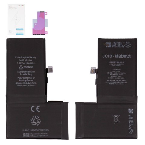Аккумулятор JCID для Apple iPhone XS Max, Li Polymer, 3,8 В, 3600 мАч, повышенная ёмкость