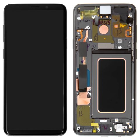 Pantalla LCD puede usarse con Samsung G965 Galaxy S9 Plus, G965F Galaxy S9 Plus, gris, con marco, Original, empaque industrial, titanium gray, #GH97 21691C GH97 21692C