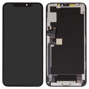 Pantalla LCD puede usarse con iPhone 11 Pro Max, negro, con marco, HC, OLED , НЕ.Х OEM hard