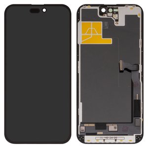 Pantalla LCD puede usarse con iPhone 14 Pro Max, negro, con marco, HC, sin microchip, OLED , YK OEM hard
