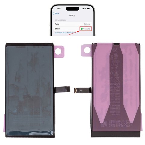 Batería puede usarse con iPhone 14, Li ion, 3.87 V, 3580 mAh, mayor capacidad, sin mensaje de error, A2863 , genuine IC
